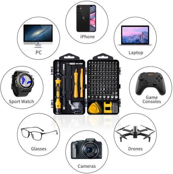 Computer Repair Kit 115 in 1 Magnetic Laptop Screwdriver Kit Precision Screwdriver Set Small Impact Screw Driver Set with Case - Image 6