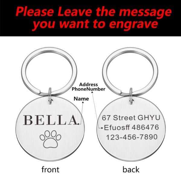 Custom Name Anti-lost IDTag Engraved Record Tel Address Cat Puppy Personalized Paw Print Medal Pendant Dog Pet Collar Accessory - Image 2