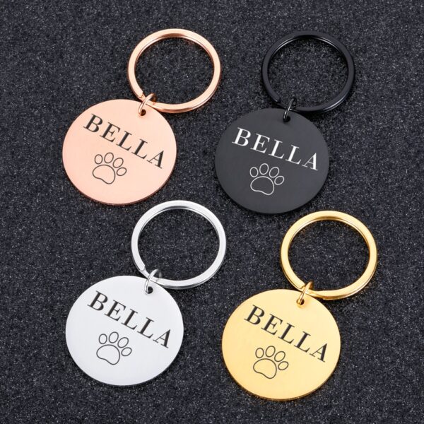 Custom Name Anti-lost IDTag Engraved Record Tel Address Cat Puppy Personalized Paw Print Medal Pendant Dog Pet Collar Accessory - Image 5