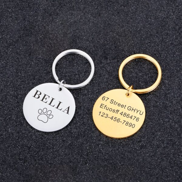 Custom Name Anti-lost IDTag Engraved Record Tel Address Cat Puppy Personalized Paw Print Medal Pendant Dog Pet Collar Accessory - Image 6