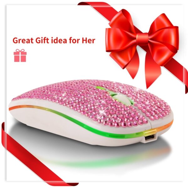 Dual Mode Wireless Mouse Electronic Bluetooth 2.4Ghz Mute Diamond-studded Mause for Notebook PC Laptop Compute Kids Friends Gift - Image 2
