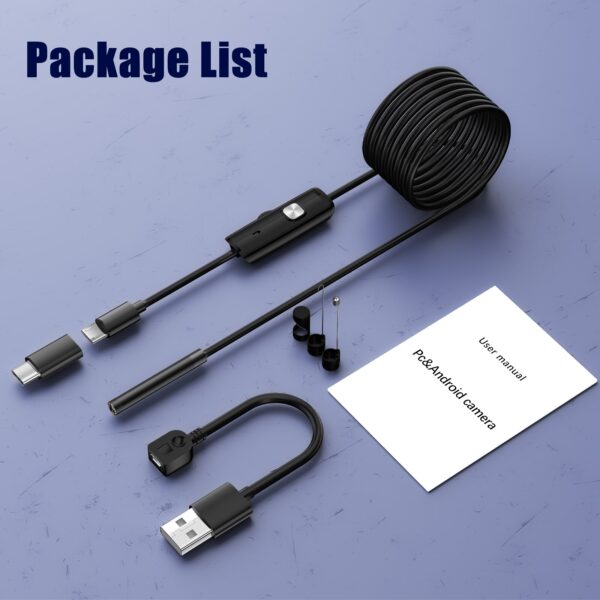 ENWOR Industrial Endoscope Camera IP67 Waterproof 5.5mm 7mm 3IN1 For Android Phones PC USB Endoscope Camera 6LEDs Adjustable - Image 6