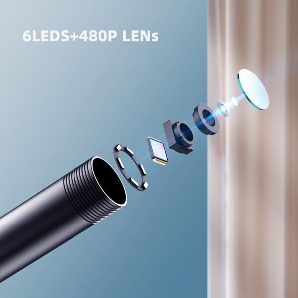 ENWOR Industrial Endoscope Camera IP67 Waterproof 5.5mm 7mm 3IN1 For Android Phones PC USB Endoscope Camera 6LEDs Adjustable - Image 3