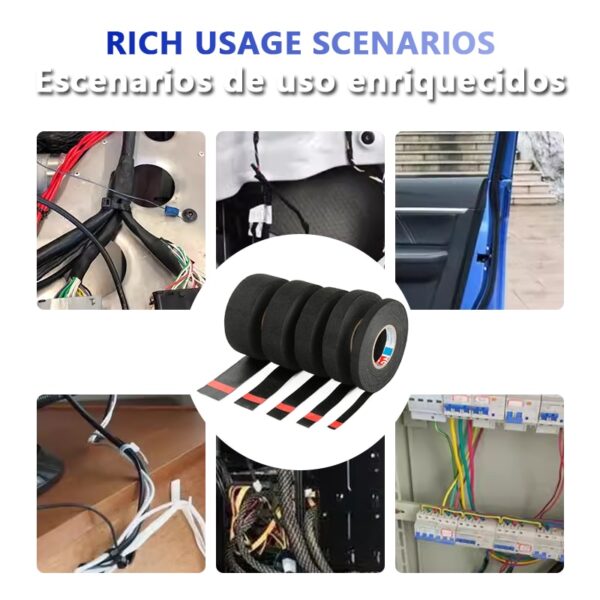 Electrical Tape Heat Resistant Harness Tape Insulation Automotive Fabric Cloth Tape Waterproof Noise Resistance Adhesives Tape - Image 6
