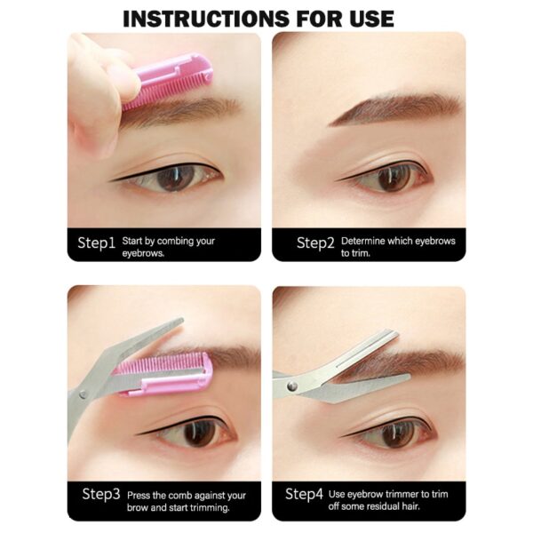 Eyebrow Trimmer Scissor Beauty Products for Women Eyebrow Scissors with Comb Stainless Steel Makeup Tools Beauty Scissors - Image 5