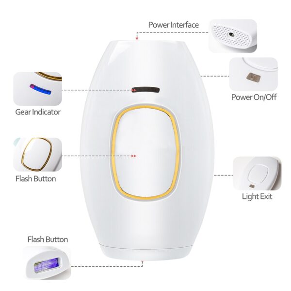 Ezzyso IPL Device Laser Hair Removal Quartz Lamps Epilatory Permanent Home Hold 500000 Shot Light Pulses Whole Body - Image 3