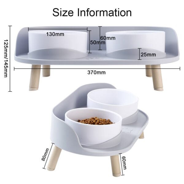 Food Feeders Pet Cat Double Bowls Feeder Adjustable Height Cats Dogs Drinker Water Bowl Dish Elevated Feeding Kitten Supplies - Image 4