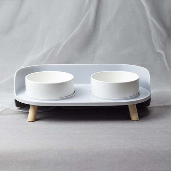 Food Feeders Pet Cat Double Bowls Feeder Adjustable Height Cats Dogs Drinker Water Bowl Dish Elevated Feeding Kitten Supplies