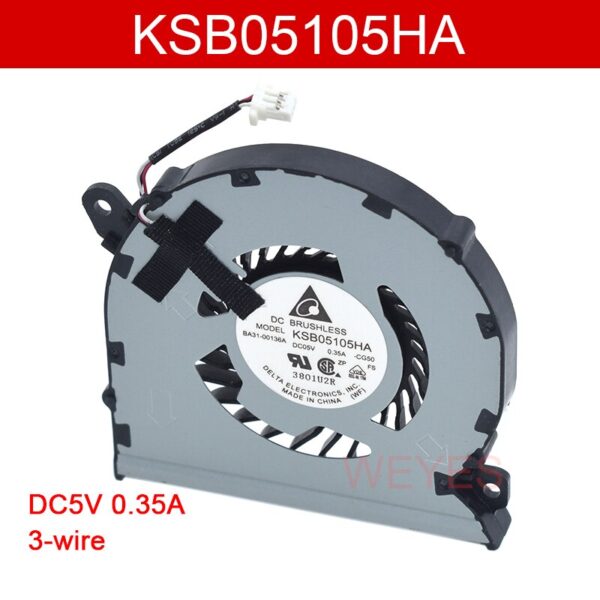 For Delta Electronics KSB05105HA -CG50 DC5V 0.35A 3-Pin Server Laptop Fan