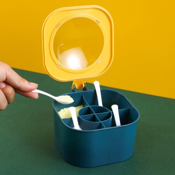 Four Compartments In One Multifunctional Home Kitchen Seasoning Box With Lid Home Kitchen Seasoning Box Sugar Monosodium Glutama - Image 2