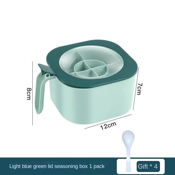Four Compartments In One Multifunctional Home Kitchen Seasoning Box With Lid Home Kitchen Seasoning Box Sugar Monosodium Glutama - Image 6