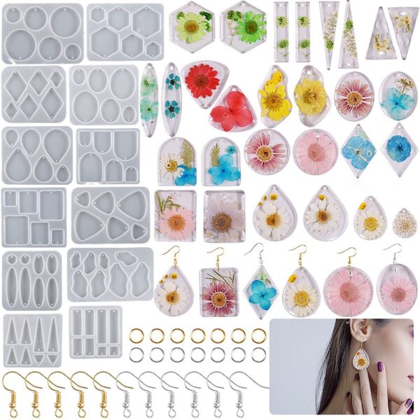 Geometric Earring Pendant Silicone Mold Round Epoxy Resin Mould For DIY Ornaments Keychain Necklace Charms Epoxy Resin Crafts - Image 5