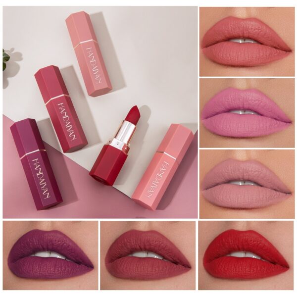 HANDAIYAN 6 Colors Matte Lipstick Beauty Lip Gloss LippenstiftTinted Balm 24 Hours Waterproof Free Shipping Makeup - Image 5