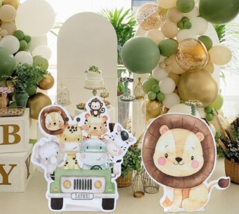 Jungle Animal Backdrop Safari Birthday Party Decoration Kids Woodland Wild One Lion Themed Party Supplies Baby Shower Decor