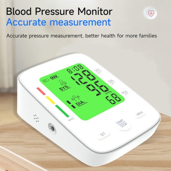 Kingclinic LCD Portable Upper Arm Blood Pressure Monitor Measurement Tool Portable Digital Tonometer Sphygmomanometer BP monitor - Image 2