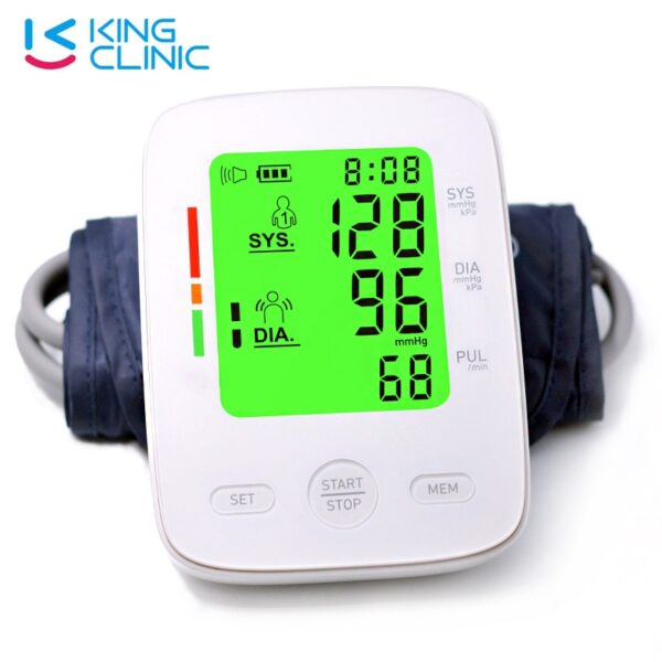 Kingclinic LCD Portable Upper Arm Blood Pressure Monitor Measurement Tool Portable Digital Tonometer Sphygmomanometer BP monitor
