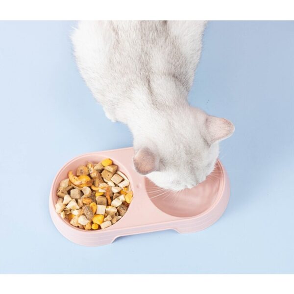Macaron Pet Double Bowl Plastic Kitten Dog Food Drinking Tray Feeder Cat Feeding Pet Supplies Accessories - Image 3