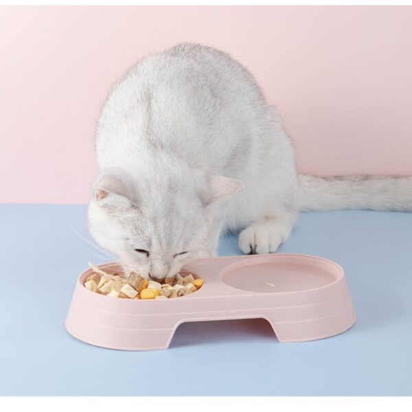 Macaron Pet Double Bowl Plastic Kitten Dog Food Drinking Tray Feeder Cat Feeding Pet Supplies Accessories - Image 4