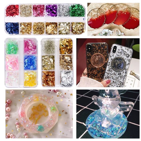 Mix Glitter Sequins for Resin Soft Pottery Gold Foils Nail Art DIY UV Crystal Epoxy Resin Mold Filler Jewelry Making Supplies - Image 4