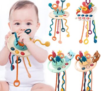Montessori Pull String Sensory Toys Baby 6 12 Months Silicone Activity Toys Development Educational Toys For Baby 1 to 3 Years
