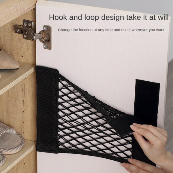 Multifunctional Wall-mounted Plastic Organizer with Velcro Garbage Bag Holder for Kitchen and Home