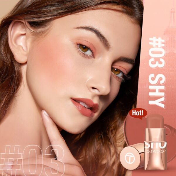 O.TWO.O Lipstick Blush Stick 3-in-1 Eyes Cheek and Lip Tint Buildable Waterproof Lightweight Cream Multi Stick Makeup for Women - Image 2