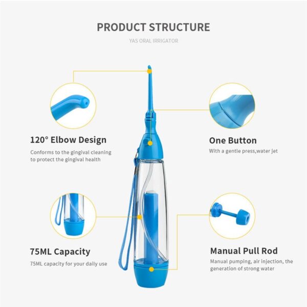 Oral Irrigator Teeth Cleaner Water Jet Tooth Health Water Non-electric Household Portable Oral Irrigator Flossing LV160 New - Image 2