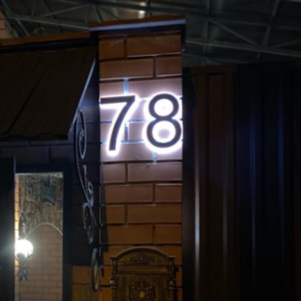 Outdoor Sign 3D LED House Numbers Light Home Number with Backlight Address Apartment Number Plate Stainless Steel Luminous Metal - Image 6