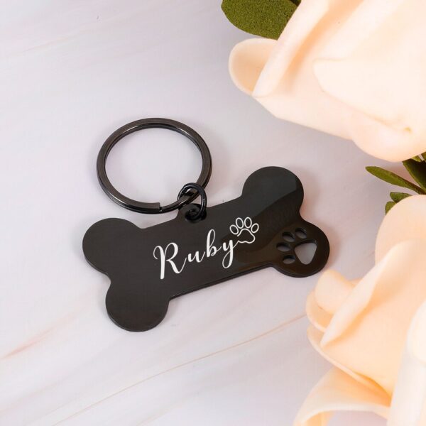 Personalized Pet Dog Tags Shiny Mirror Bone ID Tags Engraving Name Kitten Puppy Anti-lost Collar Tag for Dog Cat Nameplate Pets - Image 3
