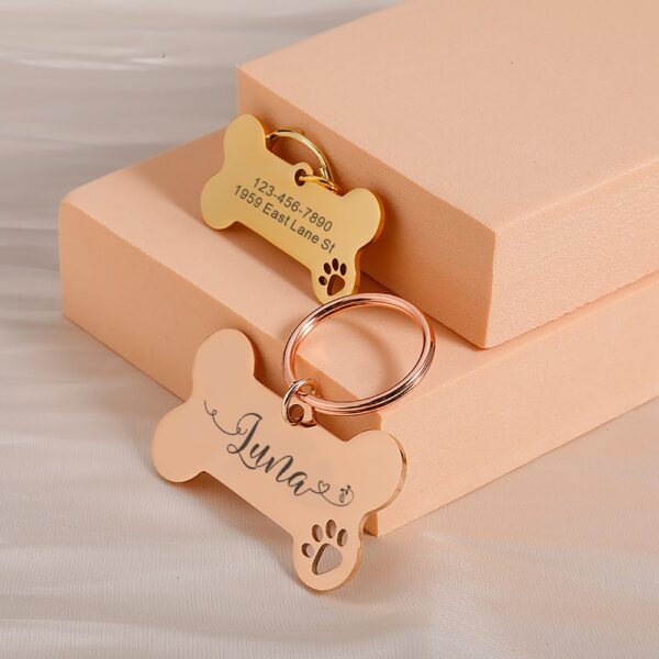 Personalized Pet Dog Tags Shiny Steel Free Engraving Kitten Puppy Anti-lost Collars Tag for Dog Cat Nameplate Pet Accessoires - Image 4