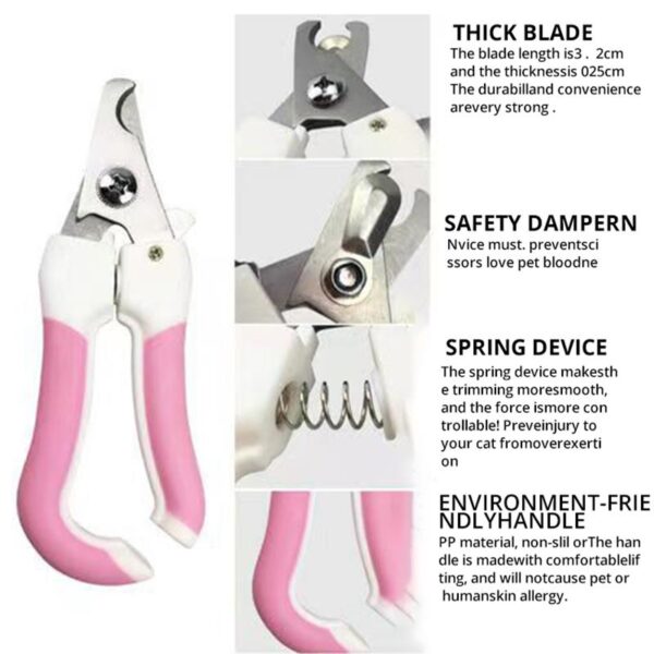 Pet Nail Scissors Cat and Dog Nail Clippers Sharp Stainless Steel Knife Head Large and Small Pet Supplies - Image 5