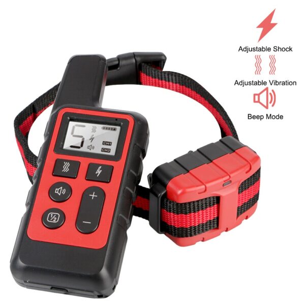 Pet Remote Control Waterproof Shock Vibration Sound 500m Electric Dog Training Collar for All Size Dogs Rechargeable