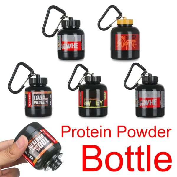 Portable Mini Protein Powder Bottles with Keychain Health Funnel Medicine Box Container Small Water Cup Outdoor Sport Storage - Image 4