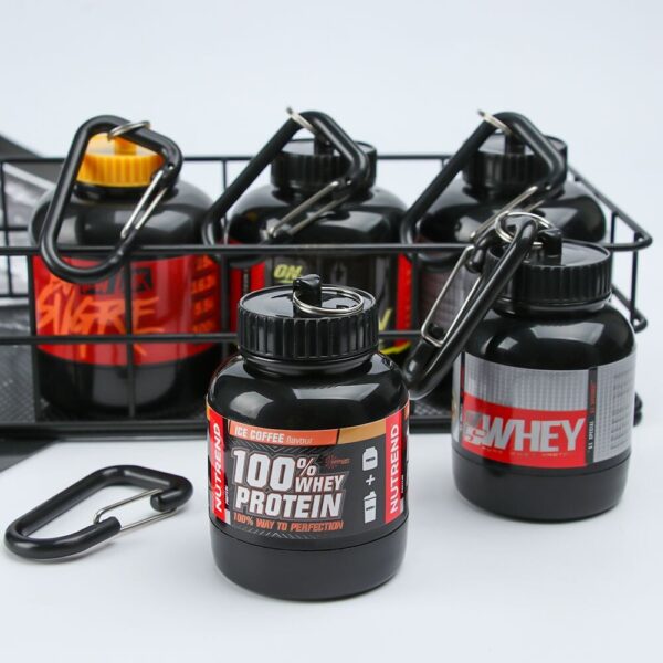 Portable Mini Protein Powder Bottles with Keychain Health Funnel Medicine Box Container Small Water Cup Outdoor Sport Storage - Image 6