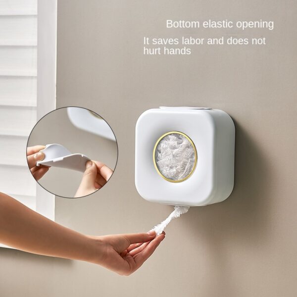 Punch-Free Home Wall-Mounted Multi-Purpose Kitchen Bathroom Plastic Wrap Shoe Cover Shower Cap Storage Box