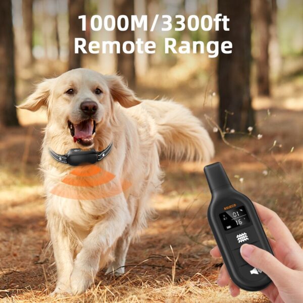ROJECO Electric Dog Training Collar 3300ft Remote Control IPX7 Waterproof Vibrator Electric Pet Puppy Dog Bark Stop Shock Collar - Image 2