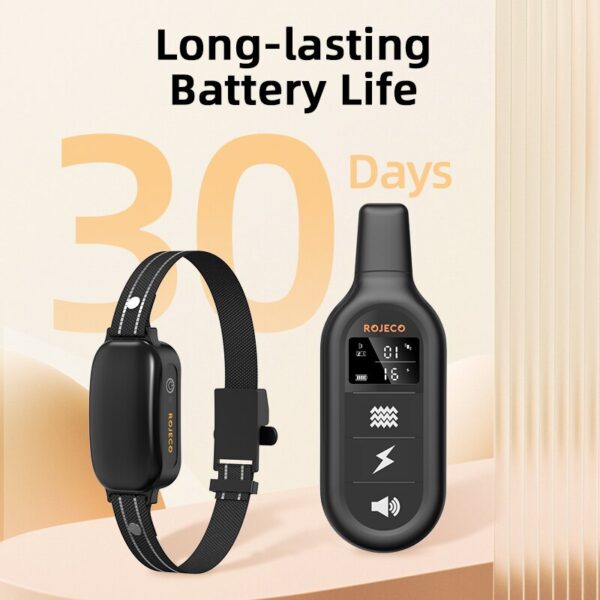 ROJECO Electric Dog Training Collar 3300ft Remote Control IPX7 Waterproof Vibrator Electric Pet Puppy Dog Bark Stop Shock Collar - Image 5