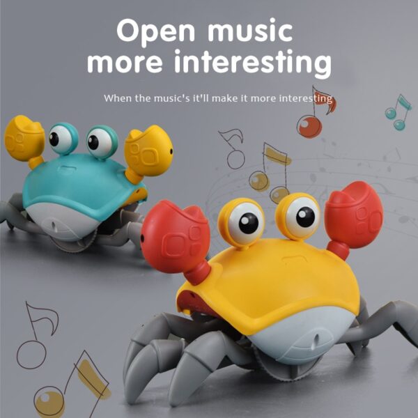 Rechargeable Crab Crawling Toy with Lights and Music Electronic Development Baby Toys 6 12 Months Educational Games for Babies