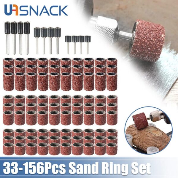 Sanding Drums Kit Sanding Band 1/2 1/4 3/8Inch Grinding Polishing Engraving Tool Bits for Dremel Drill Rotary Abrasive Tools Set