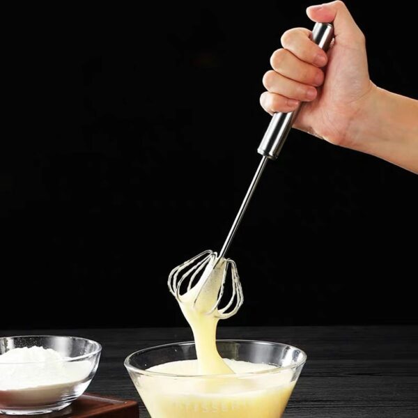 Semi-automatic Egg Beater 304 Stainless Steel Egg Whisk Manual Hand Mixer Self Turning Egg Stirrer Kitchen Accessories Egg Tools - Image 3