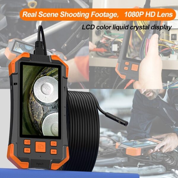 Triple Lens Industrial Endoscope Camera 4.3'' Screen HD1080P Single Dual Lens Pipe Car Inspection USB Borescope Waterproof LED - Image 3
