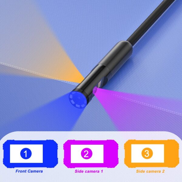 Triple Lens Industrial Endoscope Camera 4.3'' Screen HD1080P Single Dual Lens Pipe Car Inspection USB Borescope Waterproof LED - Image 5