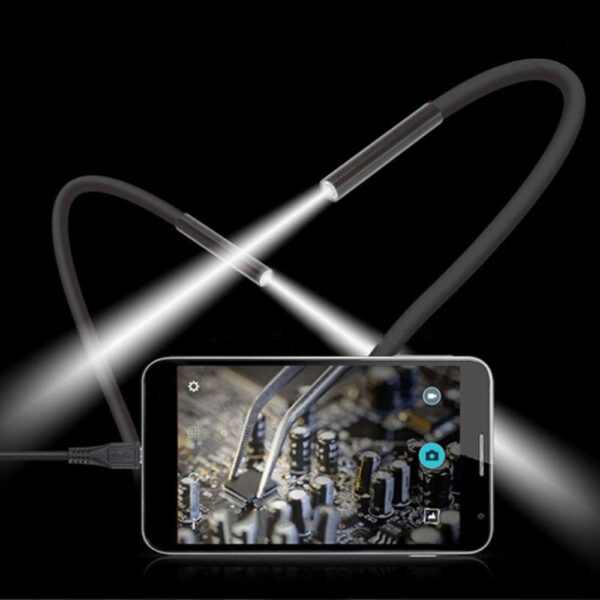 USB Endoscope 3 in 1 Industrial Endoscope HD Electric Digital Borescope Camera Portable Inspection Camera 6 Dimmable LED Light - Image 2