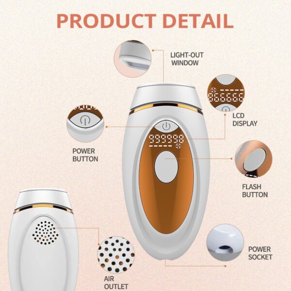 Vancostar 999000 Flash IPL Epilator LCD Laser Hair Removal Painless Permanent Photoepilation Trimmer Electric Depilador - Image 5