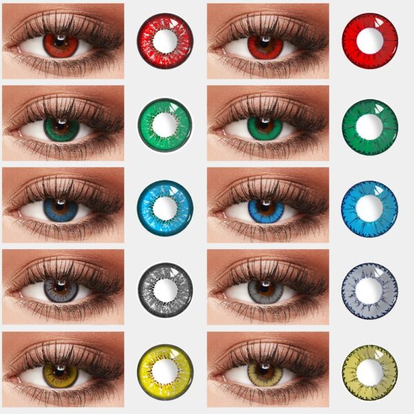 Visual Click Color Contact Lenses for Eyes Anime Cosplay Colored Lenses Blue Red Multicolored Lenses Contact Lens Beauty Pupils