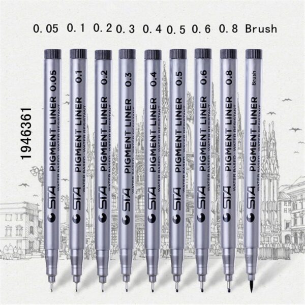 Waterproof STA Art Markers brush pen office student School Painting Line Drawing Black fine sketch Pens art supplies - Image 2