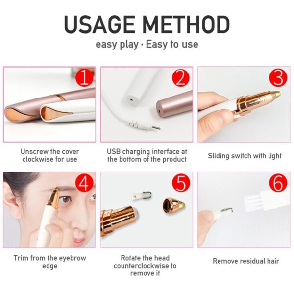 Women Electric Eyebrow Trimmer Security Hair Removal Eye Brow Epilator Mini Shaper Shaver Painless Hair Removal Beauty Trimmer - Image 6